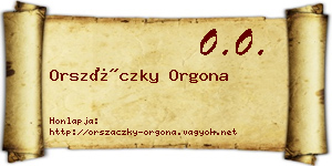 Orszáczky Orgona névjegykártya